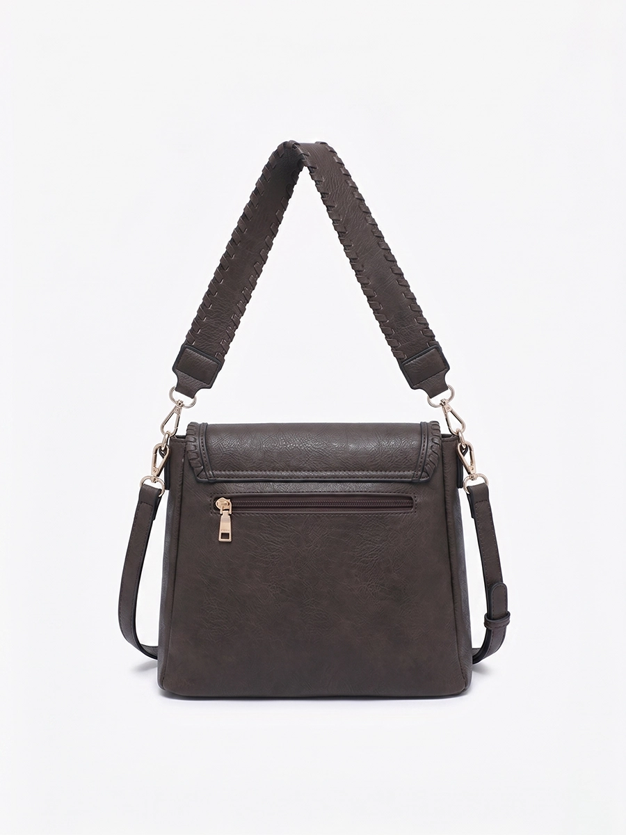 Lorelei Double Zip Whipstitch Trim Crossbody