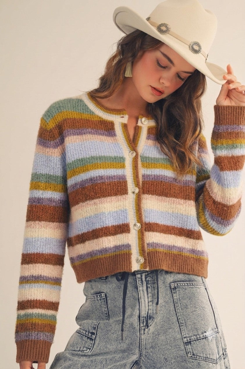 Leanna Multi Striped Cardigan
