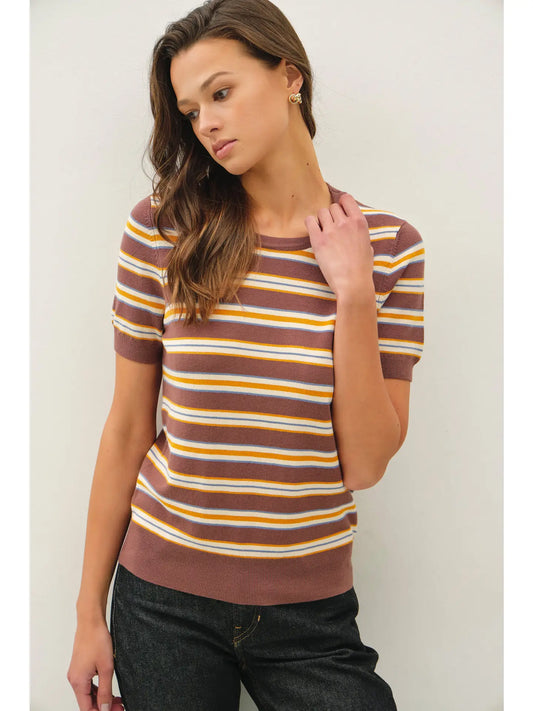 Lyza Classic Fit Stripe Sweater