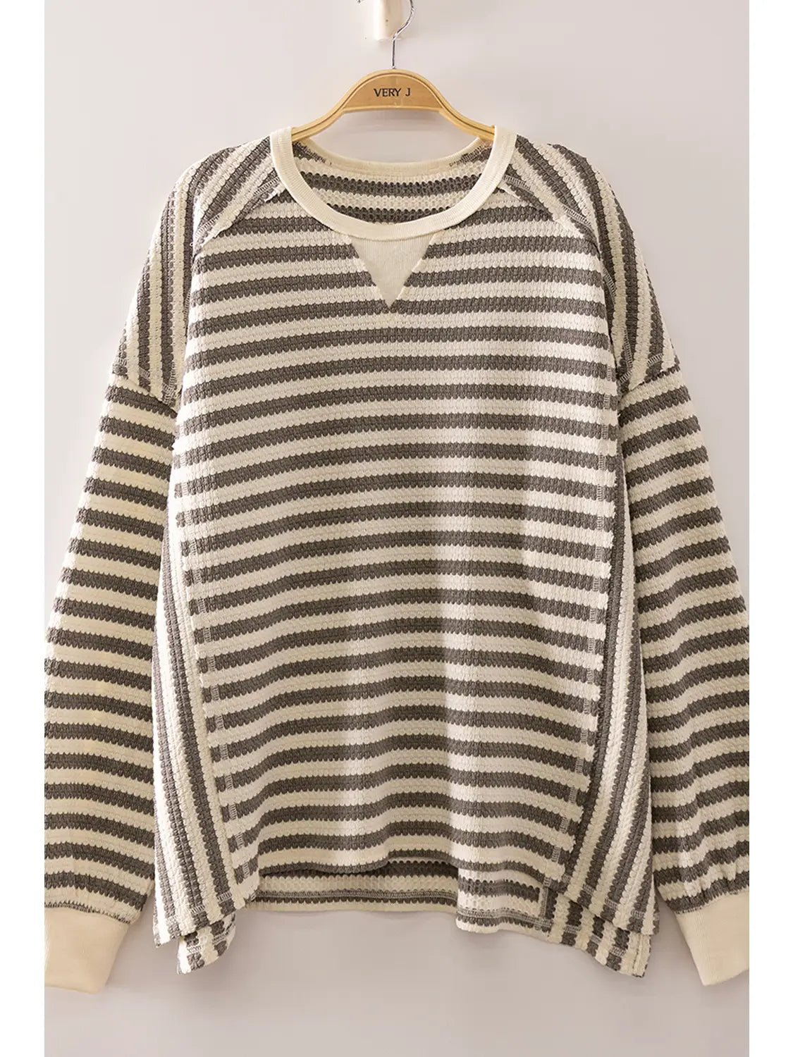 Mandie Striped Waffle Top