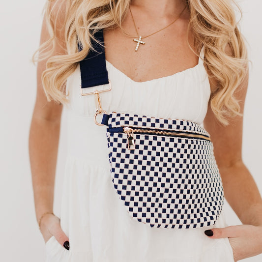 Westlyn Checkered Navy Bum Bag