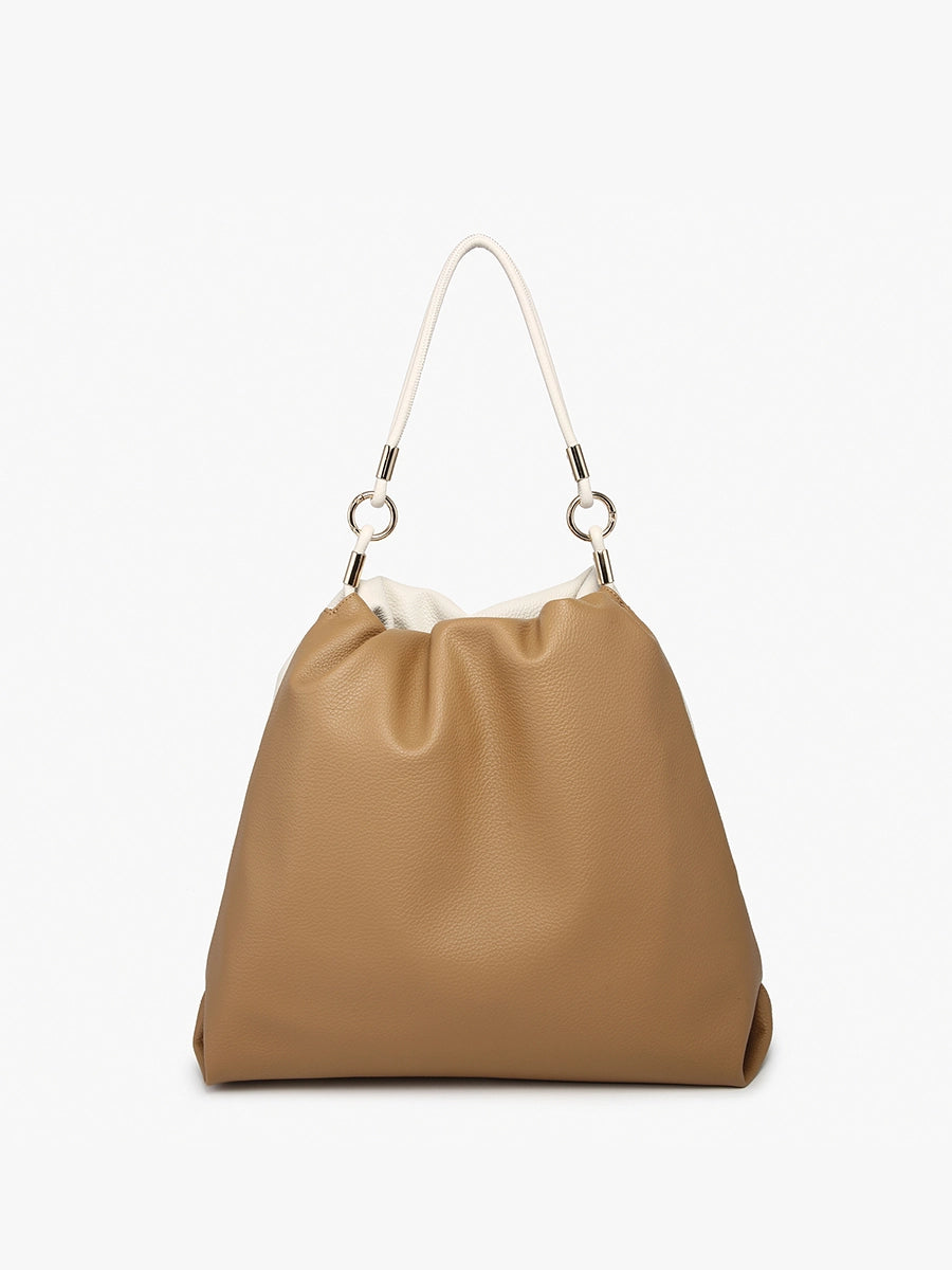 Noelle Two-Toned Ruched Hobo