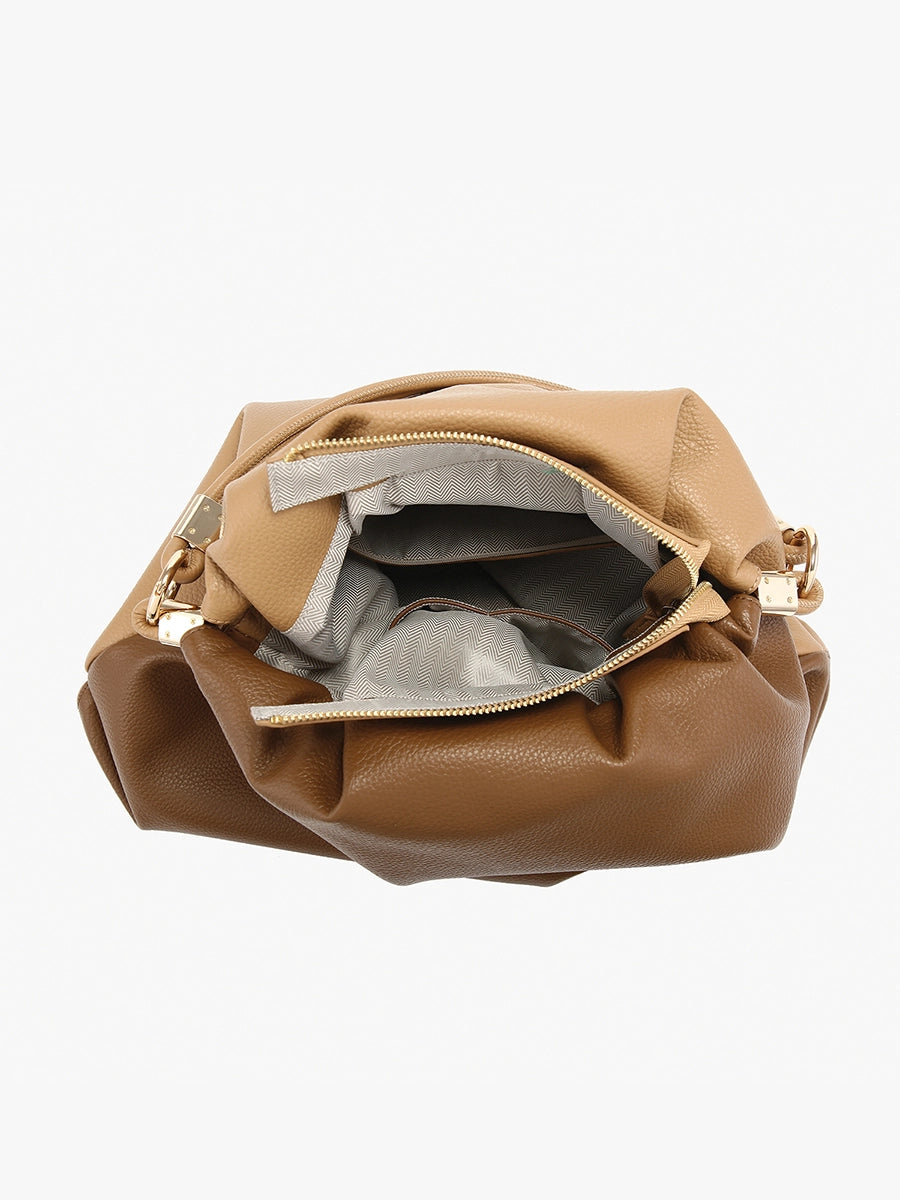 Noelle Two-Toned Ruched Hobo