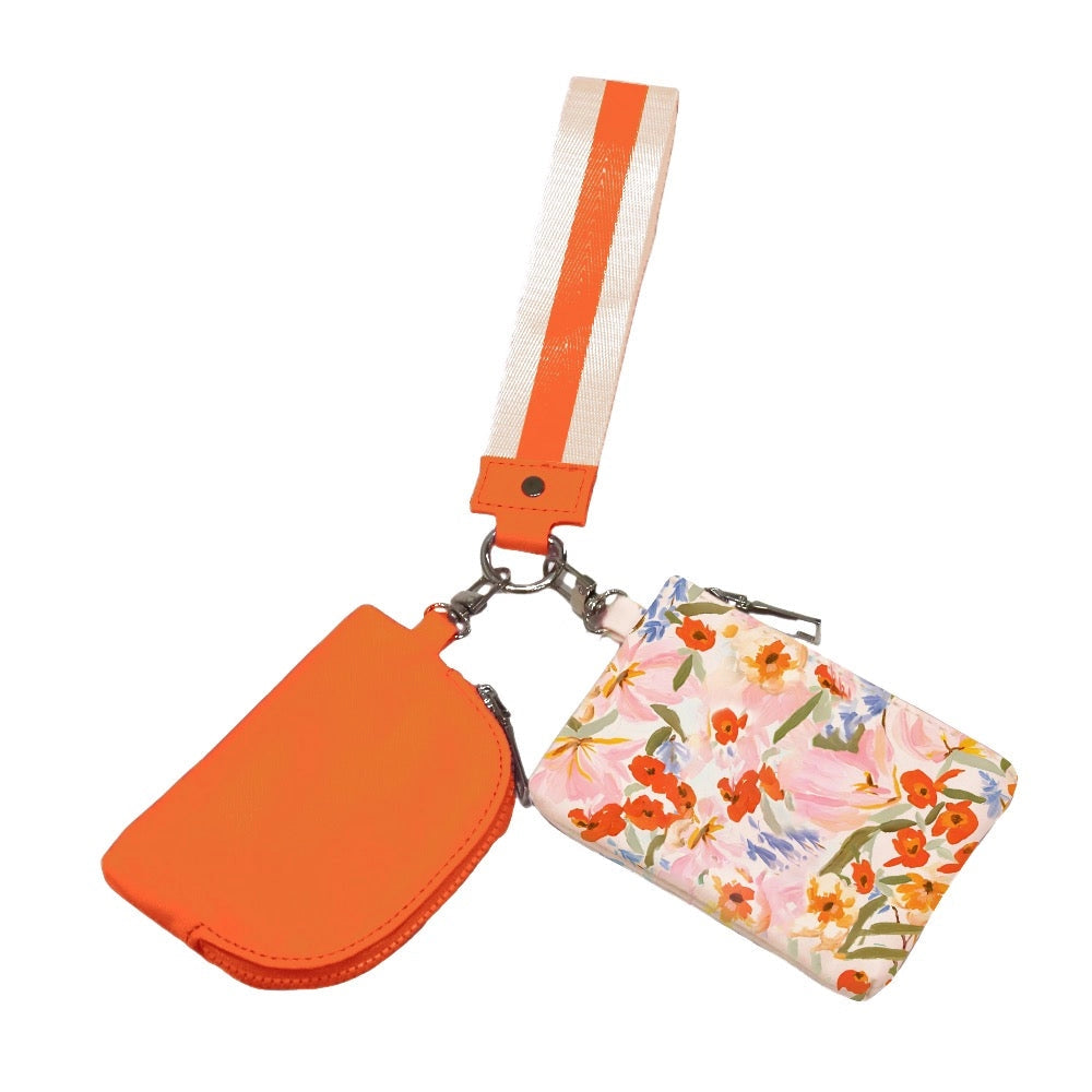 Summer Spritz Orange Floral Dual Pouch