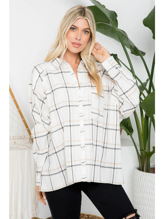 Brenna Oversized Plaid Top