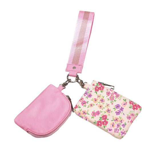 Summer Spritz Bubblegum Pink Floral Dual Pouch