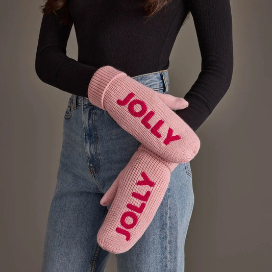 Pink Jolly Knit Mittens