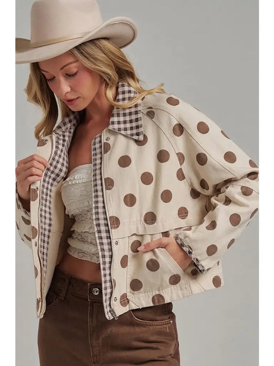 Polka Dot Oxford Jacket
