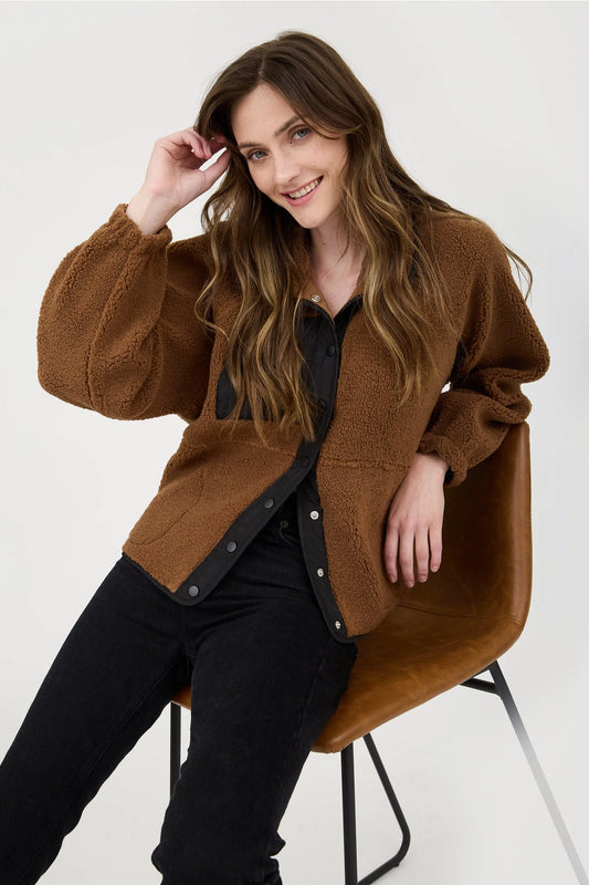 Randi Color Block Fleece Jacket