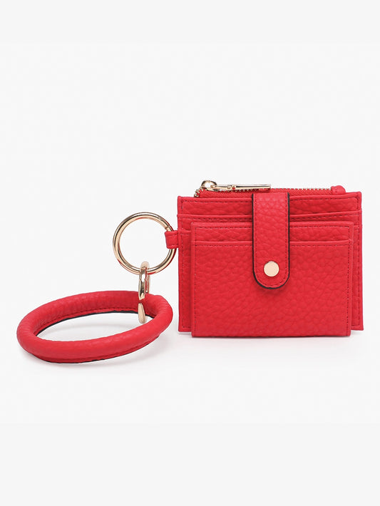 Sammie Red Mini Snap Wallet w/Ring