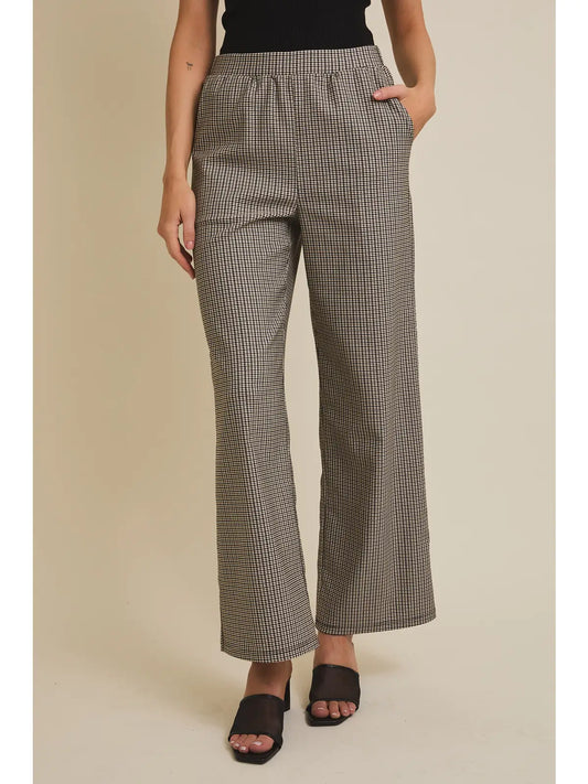 Saydie Pleated Checkered Pants