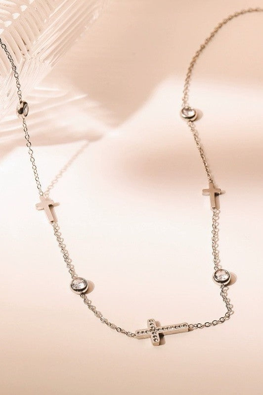 Rhinestone Cross Necklace