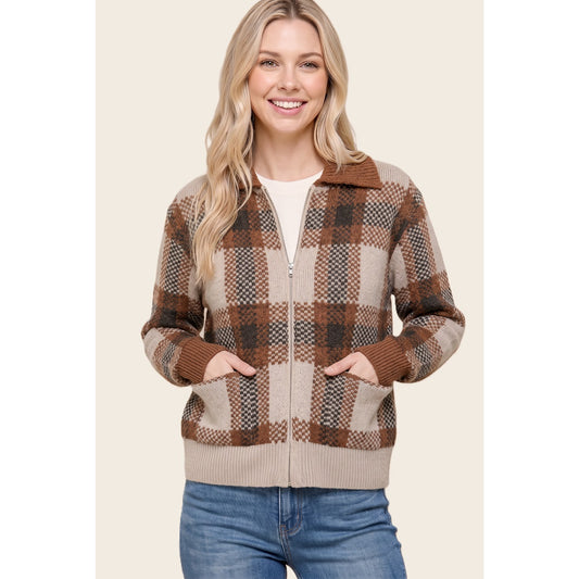 Staccato Checkered Zip Up