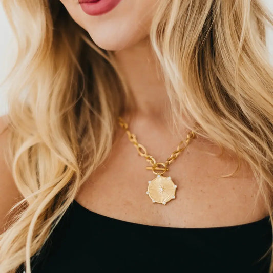 Sunburst Diamond Chain Necklace