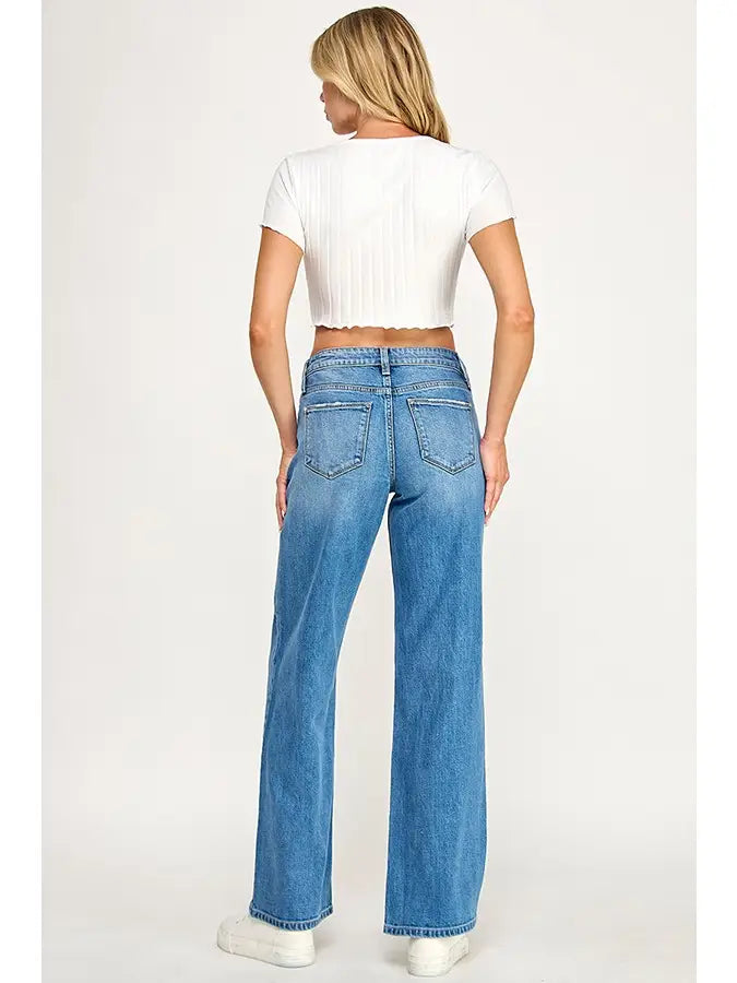 Petra Mid Rise Straight Leg Jean