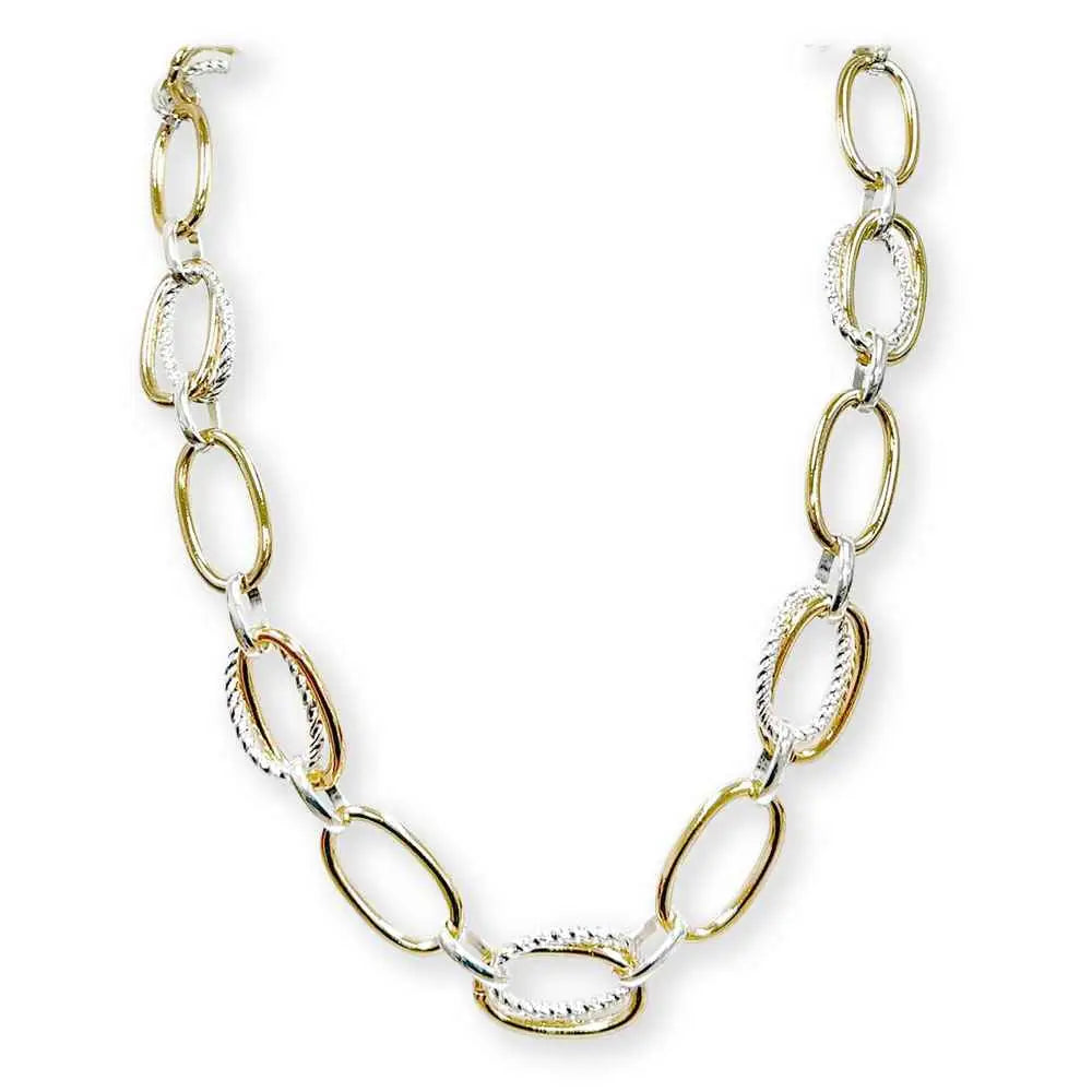 Open Oval 2 tone Necklace