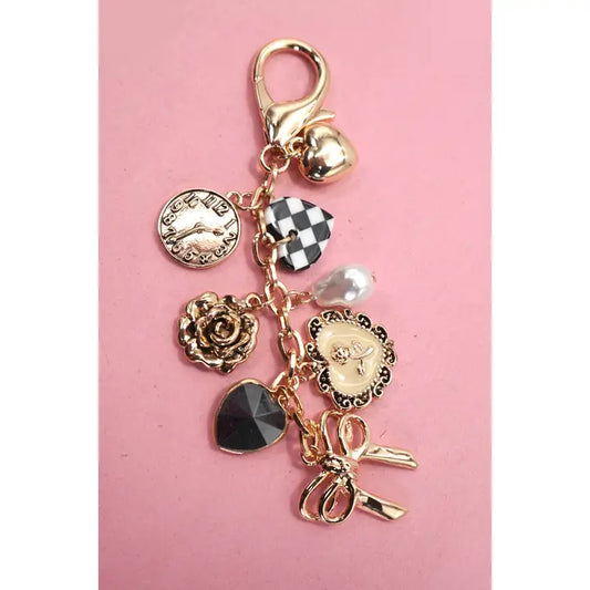 Bow Checkered Purse Charm