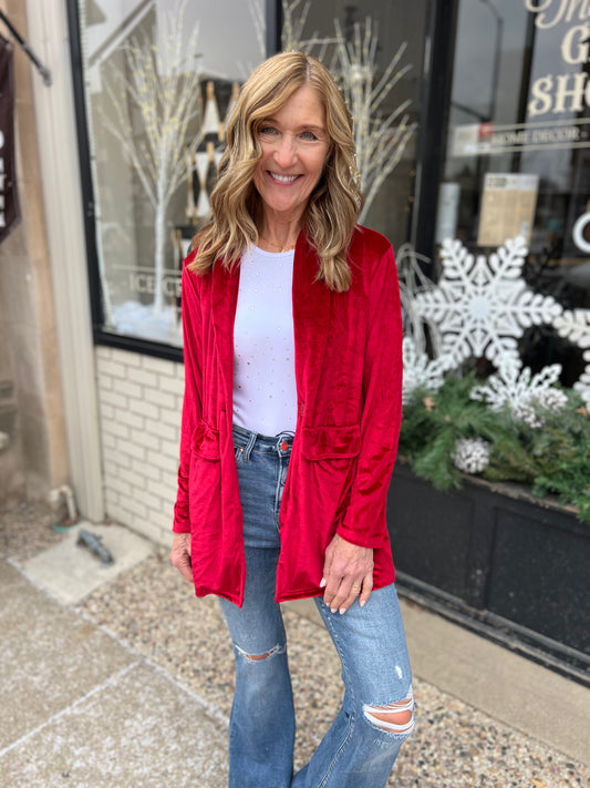 Red Velvet Holiday Blazer