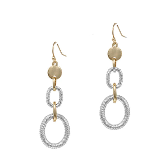 Silver Coin Textured Earrings