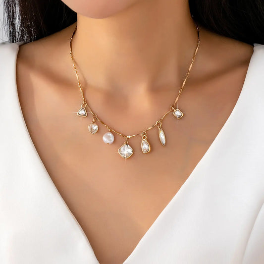Charm Necklace-Multi Style Rhinestone