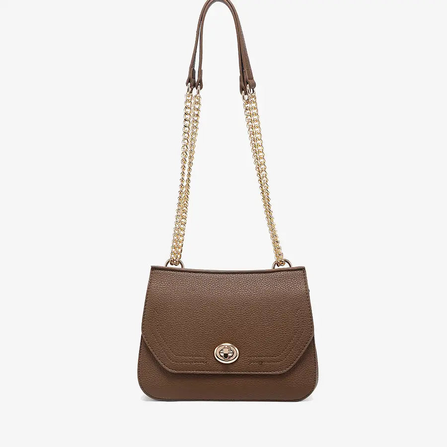Lottie Twist Lock Crossbody Bag w/ Chain Strap