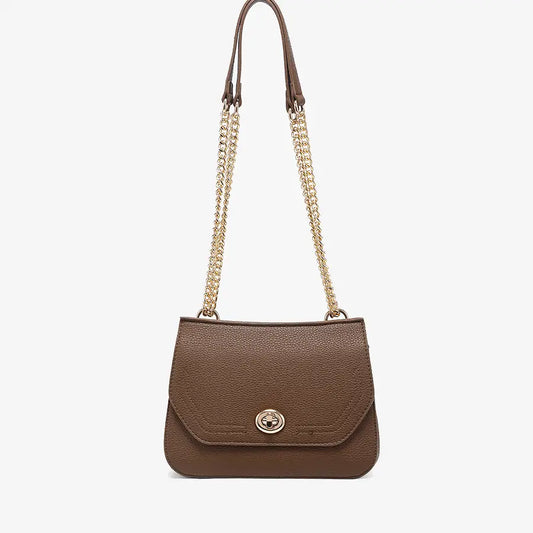 Lottie Twist Lock Crossbody Bag w/ Chain Strap